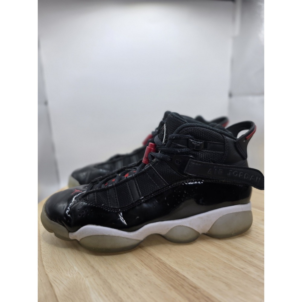 Boys Size 5Y Nike Air Jordan 6 Rings 323419-064 Black Basketball Shoes Sneakers - Picture 1 of 7